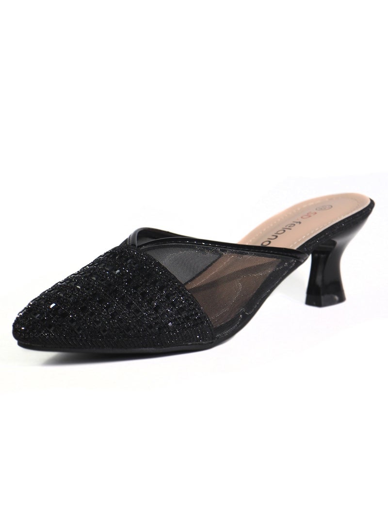 SD Felano Women's Slide Heels - Stylish Comfortable Slide-On High Heels for Women, Cushioned Platform Heels for Parties, Weddings, and Evening Events, Elegant & Easy to Wear