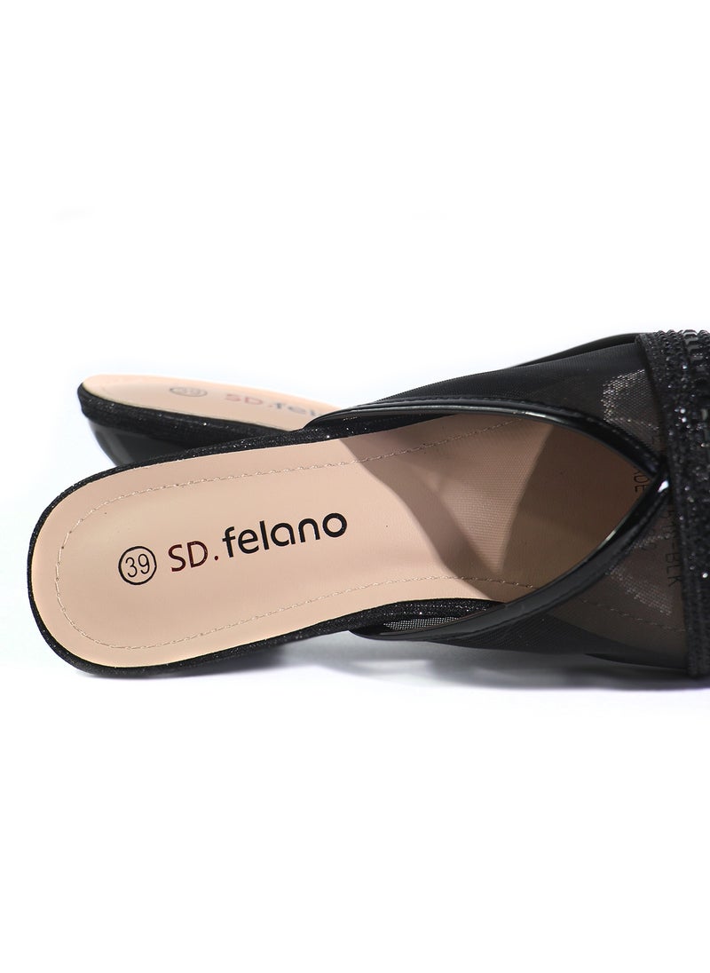 SD Felano Women's Slide Heels - Stylish Comfortable Slide-On High Heels for Women, Cushioned Platform Heels for Parties, Weddings, and Evening Events, Elegant & Easy to Wear