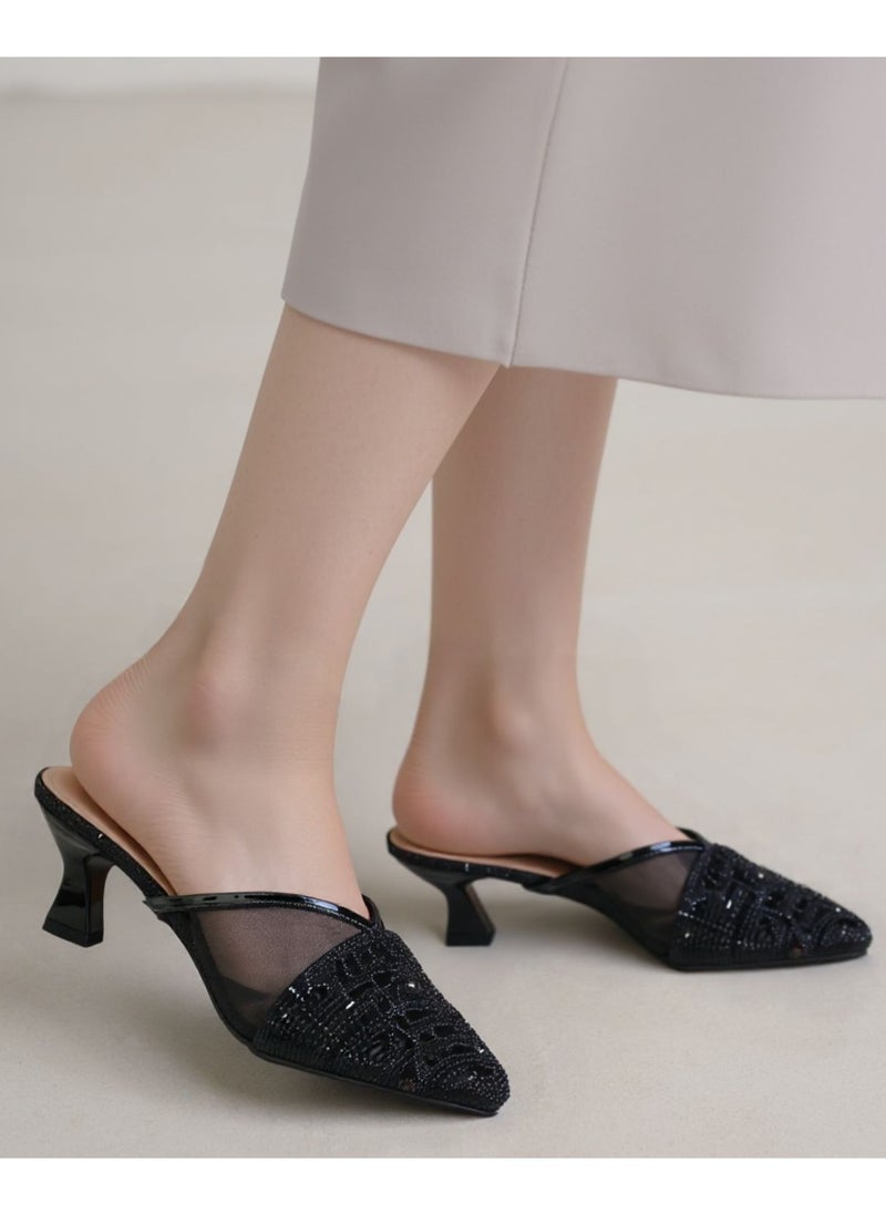 SD Felano Women's Slide Heels - Stylish Comfortable Slide-On High Heels for Women, Cushioned Platform Heels for Parties, Weddings, and Evening Events, Elegant & Easy to Wear