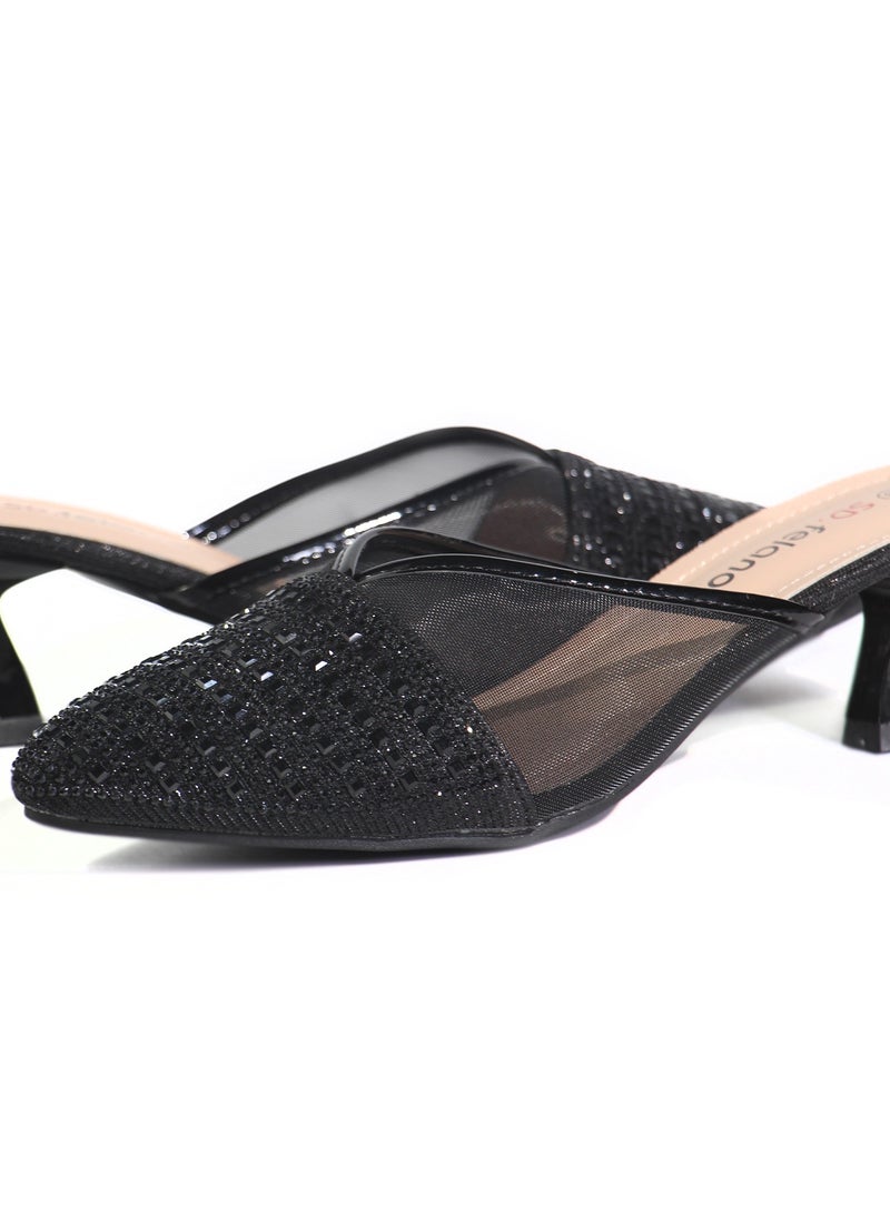 SD Felano Women's Slide Heels - Stylish Comfortable Slide-On High Heels for Women, Cushioned Platform Heels for Parties, Weddings, and Evening Events, Elegant & Easy to Wear