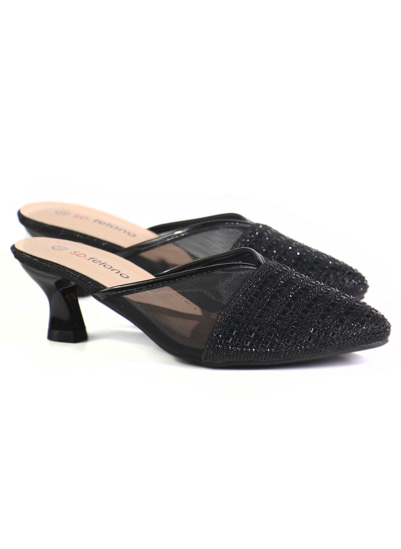 SD Felano Women's Slide Heels - Stylish Comfortable Slide-On High Heels for Women, Cushioned Platform Heels for Parties, Weddings, and Evening Events, Elegant & Easy to Wear