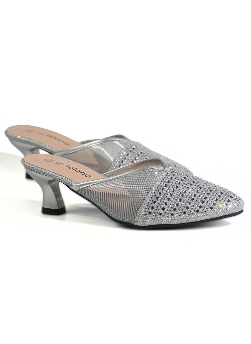 SD Felano Women's Slide Heels - Stylish Comfortable Slide-On High Heels for Women, Cushioned Platform Heels for Parties, Weddings, and Evening Events, Elegant & Easy to Wear