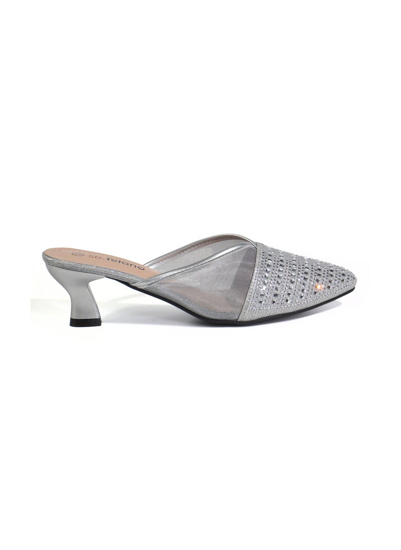 SD Felano Women's Slide Heels - Stylish Comfortable Slide-On High Heels for Women, Cushioned Platform Heels for Parties, Weddings, and Evening Events, Elegant & Easy to Wear