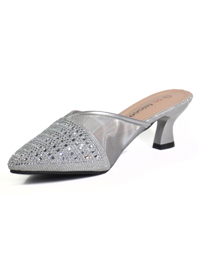 SD Felano Women's Slide Heels - Stylish Comfortable Slide-On High Heels for Women, Cushioned Platform Heels for Parties, Weddings, and Evening Events, Elegant & Easy to Wear