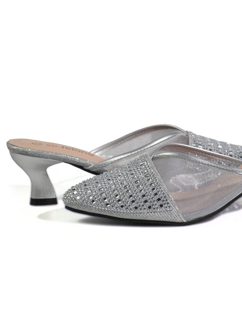 SD Felano Women's Slide Heels - Stylish Comfortable Slide-On High Heels for Women, Cushioned Platform Heels for Parties, Weddings, and Evening Events, Elegant & Easy to Wear