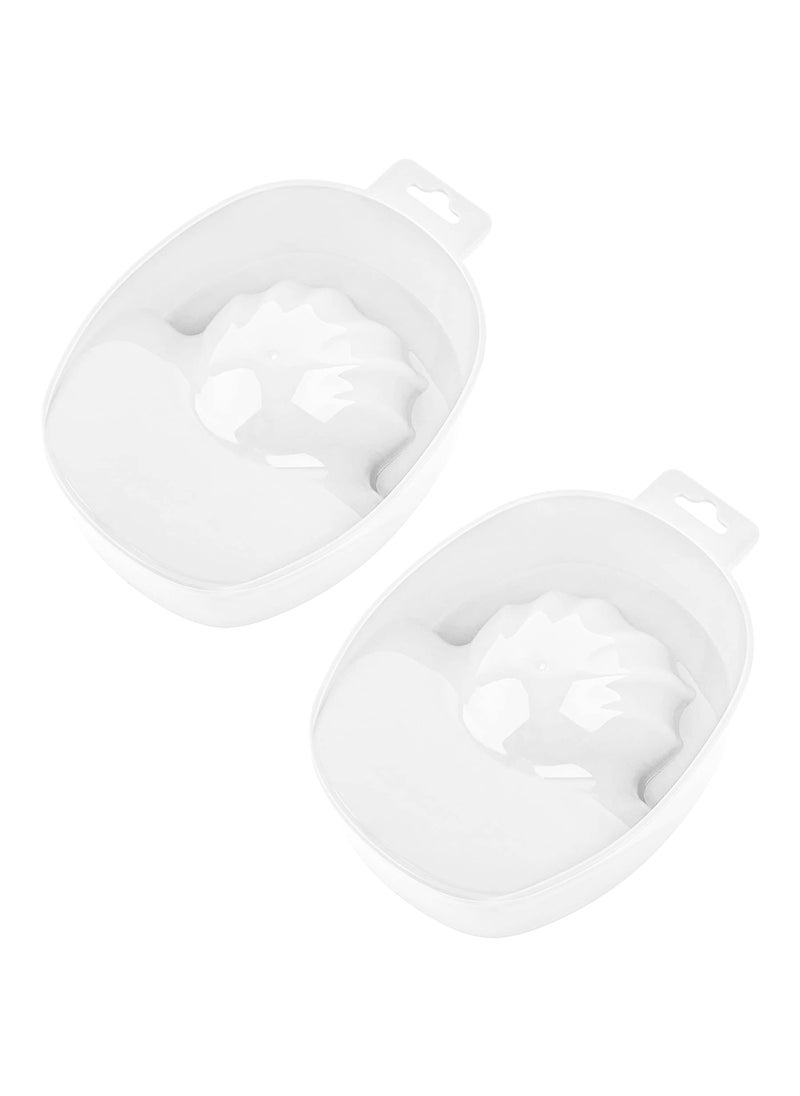 Framendino 2 Pack White Nail Soak Tray Manicure Bowl Soaker Bowls