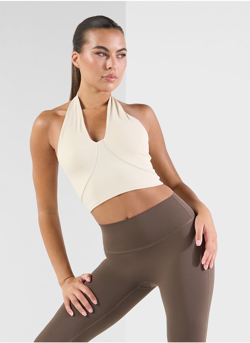 Halter Neck Seamless Sports Bra