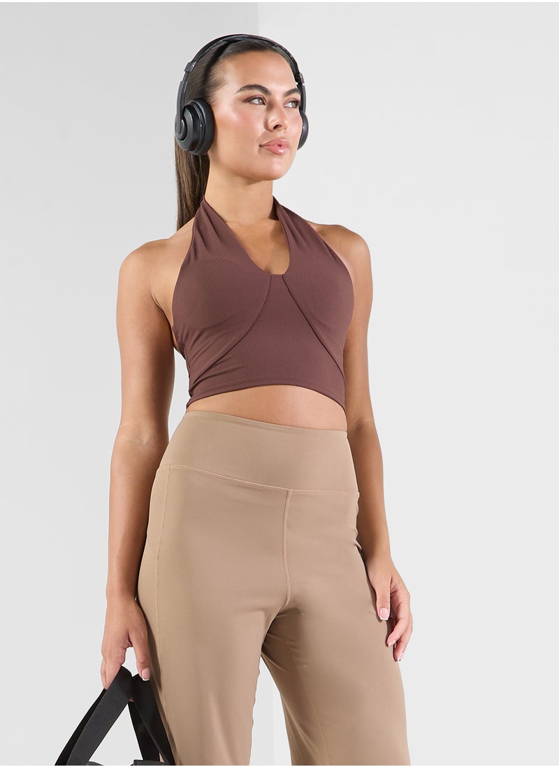 Halter Neck Seamless Sports Bra