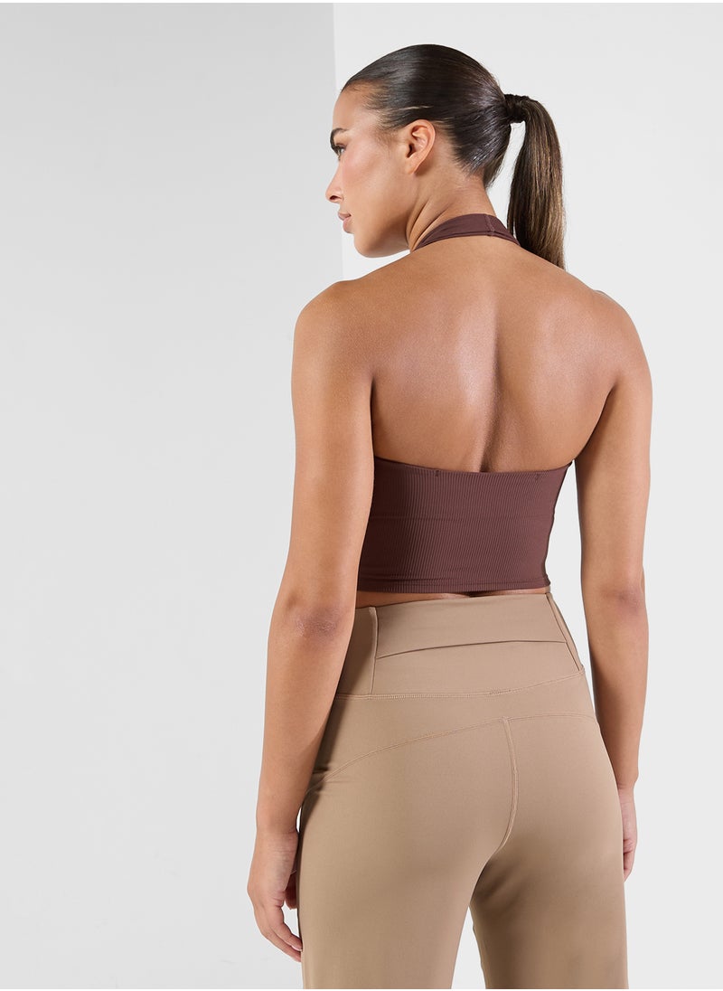 Halter Neck Seamless Sports Bra
