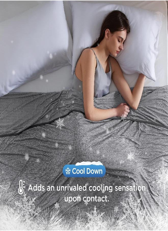 Bedsure Cooling Blanket King Size for Hot Sleepers - Summer Blanket King, Lightweight Thin Blanket, Light and Breathable Bamboo Blanket, Cold Blankets for Night Sweats, 108×90 Inches, Dark Grey