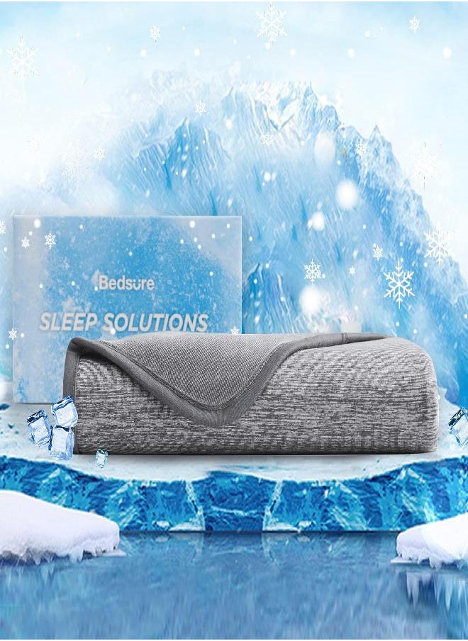 Bedsure Cooling Blanket King Size for Hot Sleepers - Summer Blanket King, Lightweight Thin Blanket, Light and Breathable Bamboo Blanket, Cold Blankets for Night Sweats, 108×90 Inches, Dark Grey