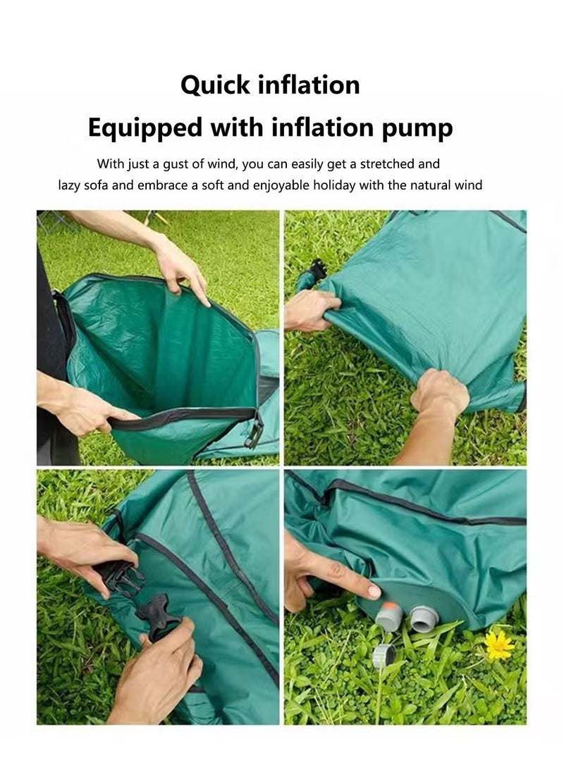 Automatic Inflatable Couch, Inflatable Chair Air Mattress Sofa with Built in Pump, Blow Up Couch Portable Inflatable Lounger for Camping, Tent, Hiking, Outdoor, Indoor