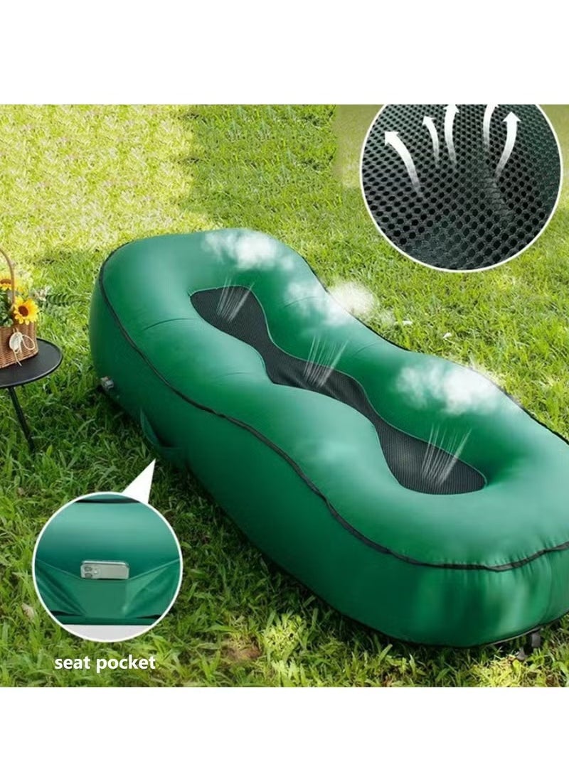 Automatic Inflatable Couch, Inflatable Chair Air Mattress Sofa with Built in Pump, Blow Up Couch Portable Inflatable Lounger for Camping, Tent, Hiking, Outdoor, Indoor