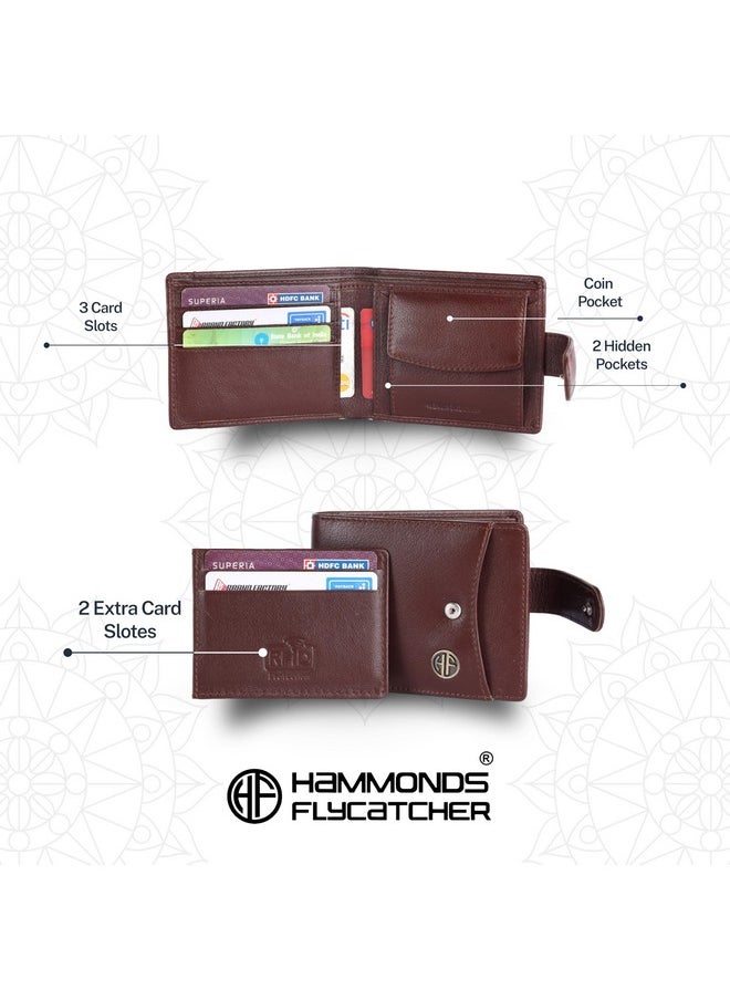 HAMMONDS FLYCATCHER Genuine Leather Belt Wallet Combo Christmas Gifts Set for Men-Secret Santa Gifts for Men & Colleagues - Leather Wallet & Belt Combo-Gift Ideas for Husband,Boyfriend, Coffee Brown