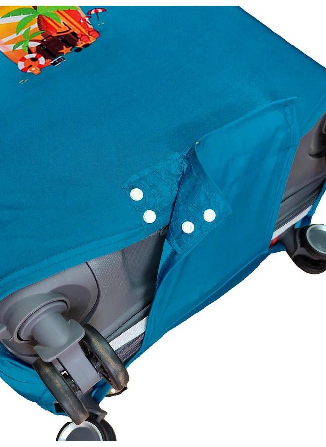 Cortina Luggage Cover Trolley Travel Covers Washable Dust Proof Anti-Scratch Suitcase Protector, Medium-Blue