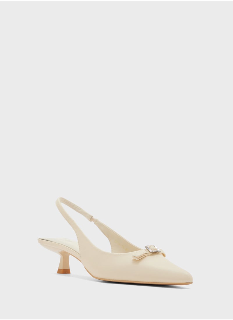 Bow Detail Sling Back Pump