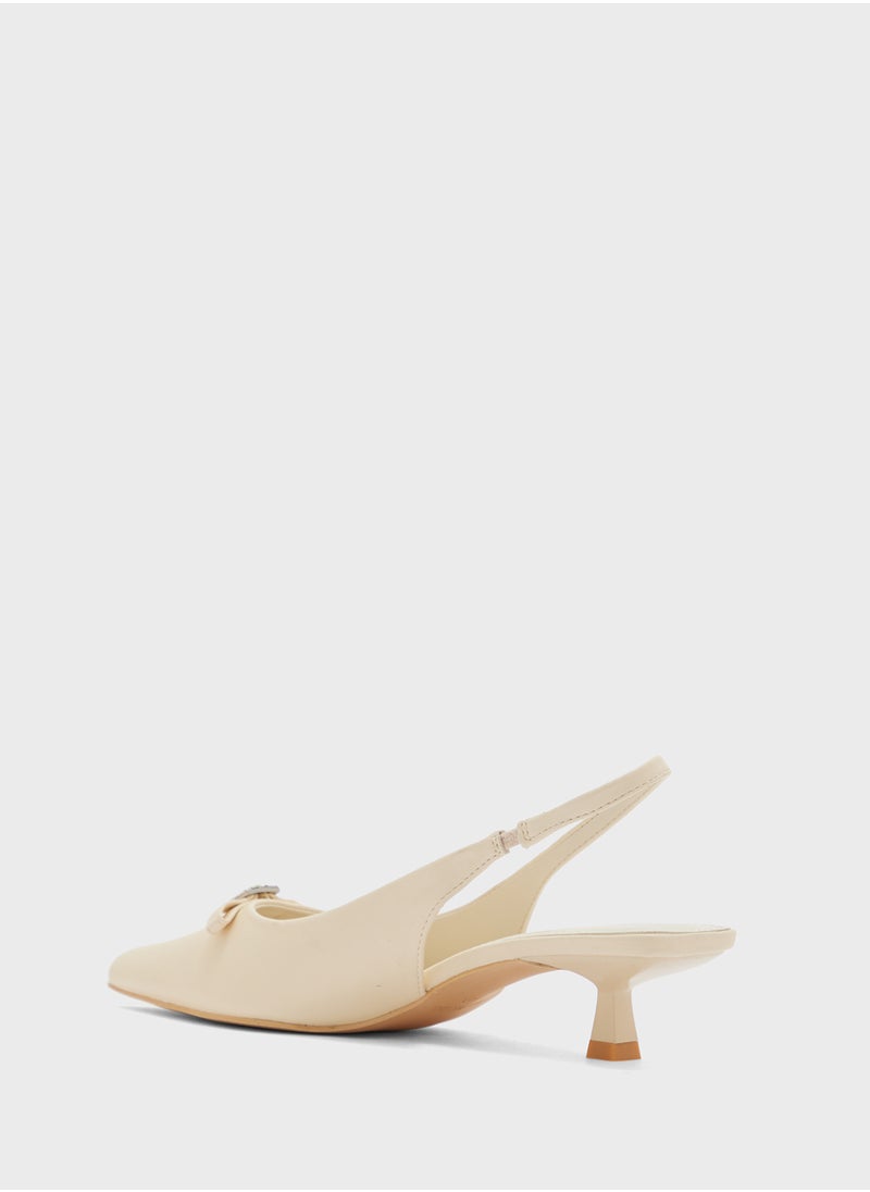 Bow Detail Sling Back Pump