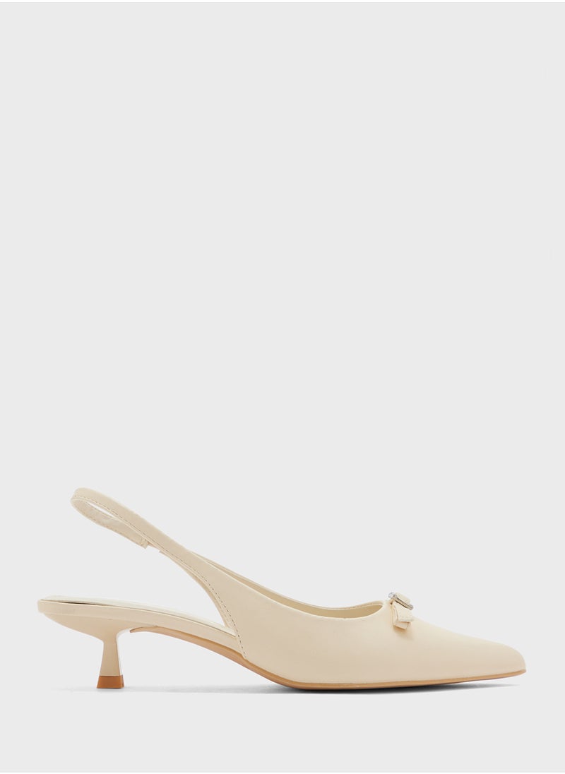Bow Detail Sling Back Pump