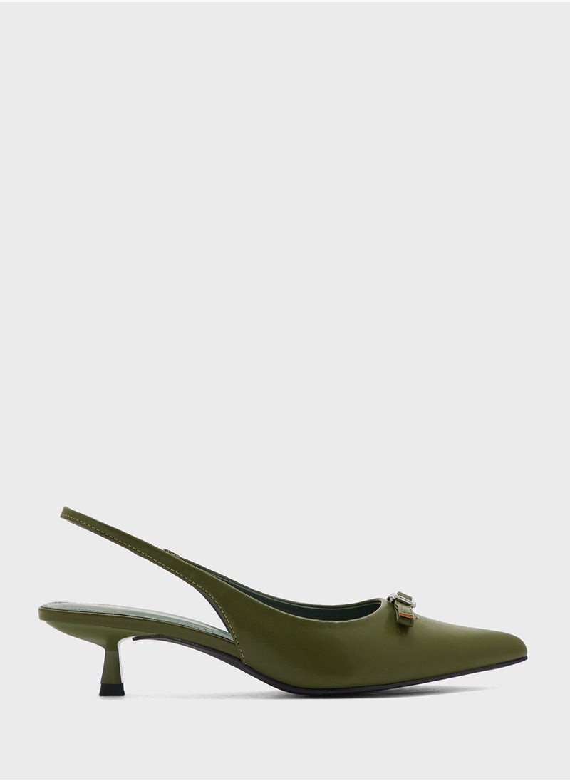 Bow Detail Sling Back Pump
