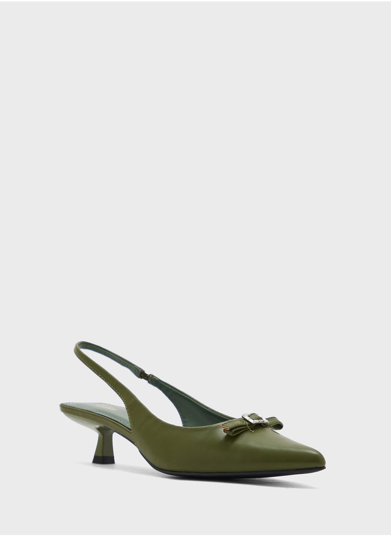 Bow Detail Sling Back Pump