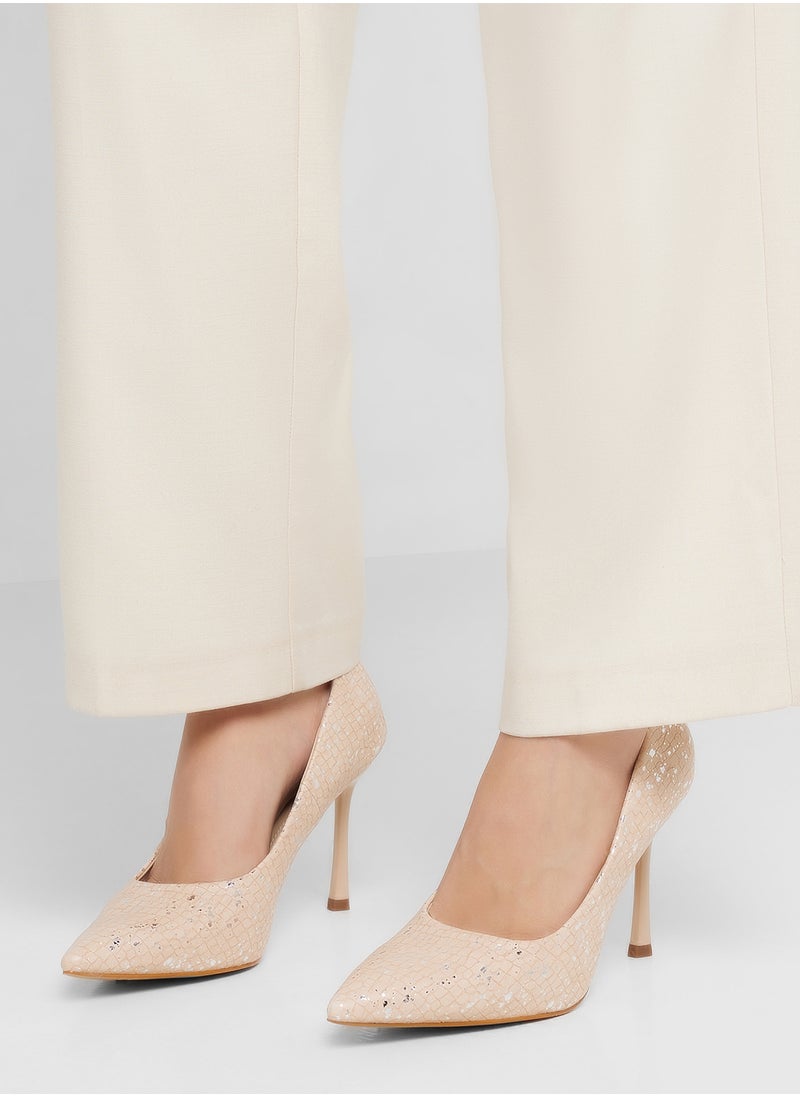 Metallic Textured Classic Pump