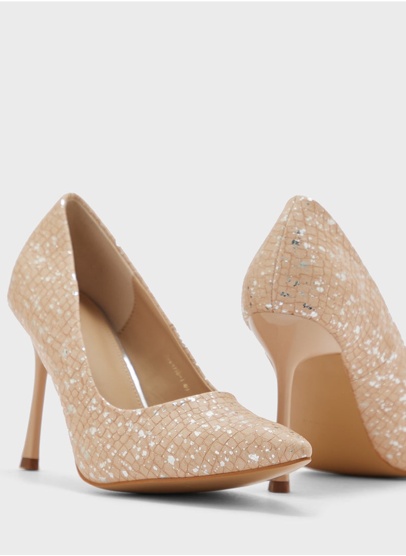 Metallic Textured Classic Pump
