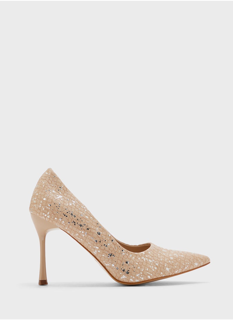 Metallic Textured Classic Pump