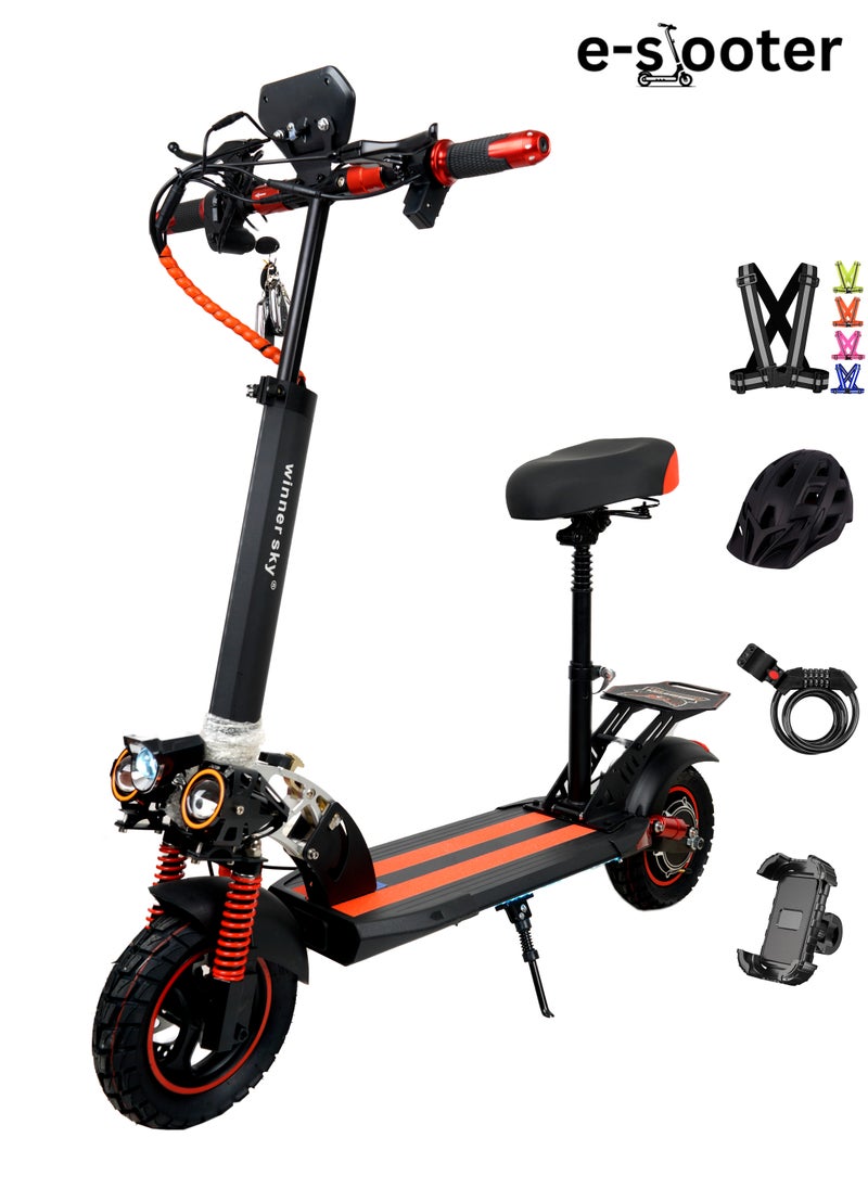 Sky E10 Pro (Plus) Electric Scooter – Powerful Motor, Excellent Speed, 35-40Km Range With A 48V13Ah Battery, Big Digital Display, Bluetooth, 10