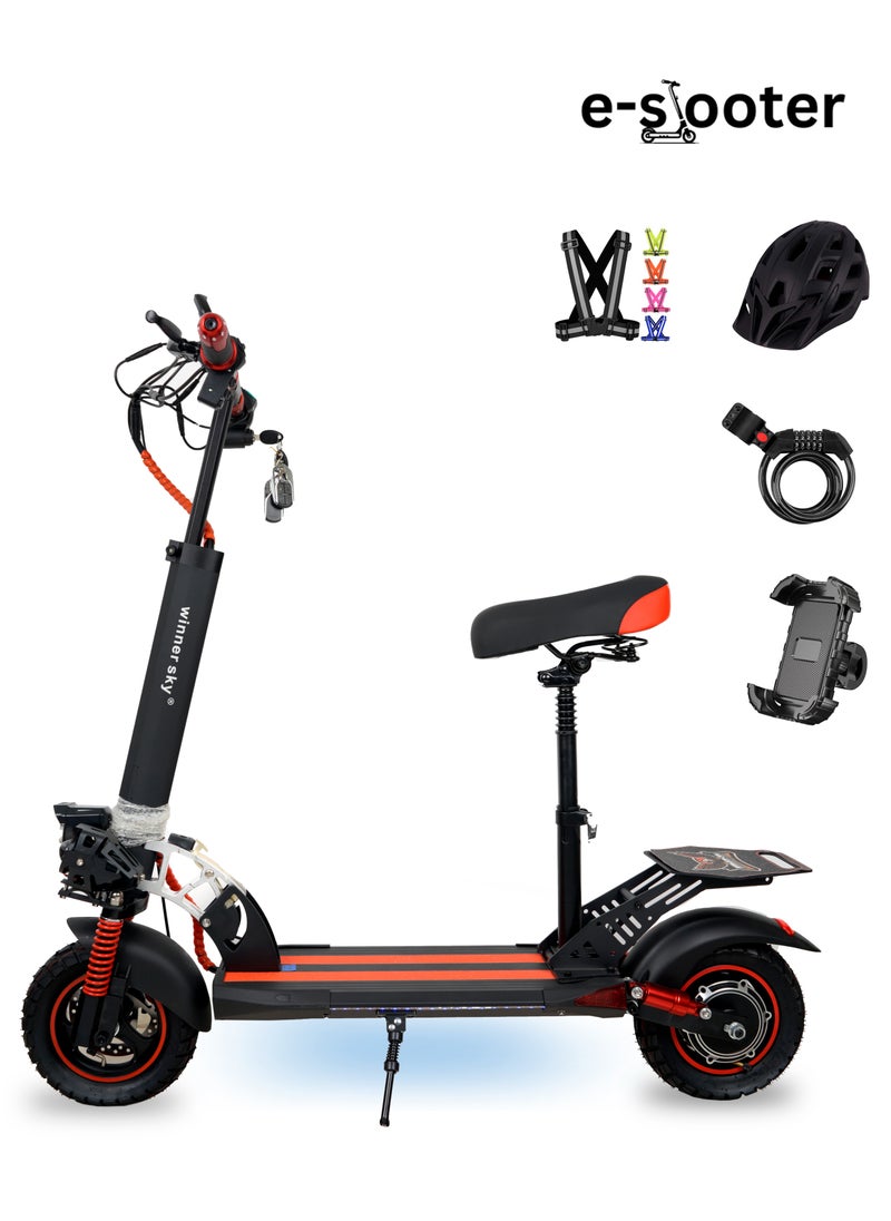Sky E10 Pro (Plus) Electric Scooter – Powerful Motor, Excellent Speed, 35-40Km Range With A 48V13Ah Battery, Big Digital Display, Bluetooth, 10