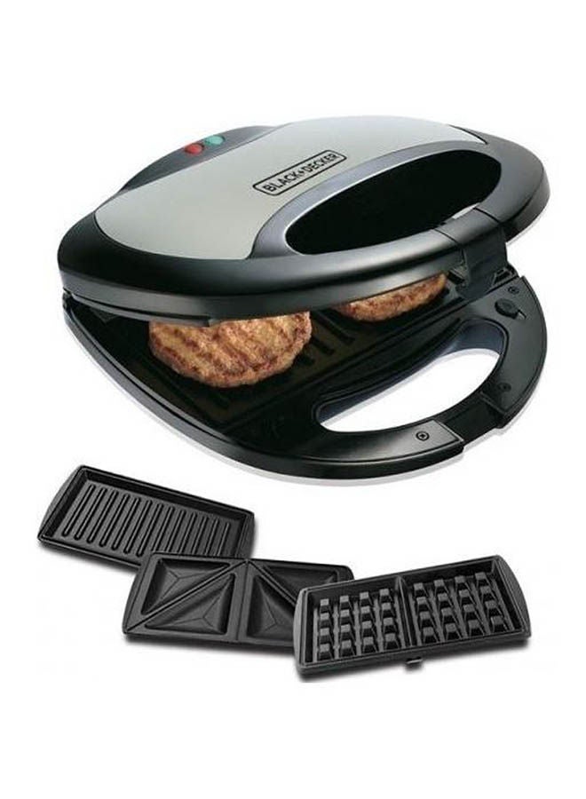 3-In-1 Multi Plate Sandwich Maker 750.0 W TS2090 Black