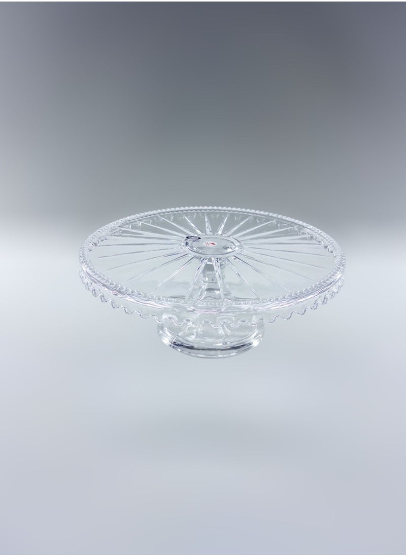 Gift Linea Design Round Cake and Pastry Presentation Holder Handmade Glass