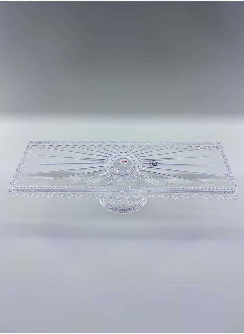 Gift Linea Design Rectangle Cake Stand Handmade Glass