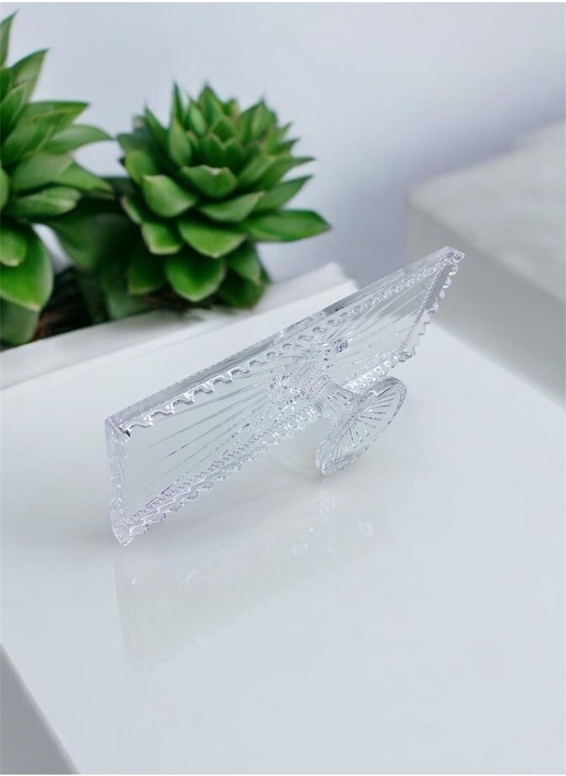 Gift Linea Design Rectangle Cake Stand Handmade Glass