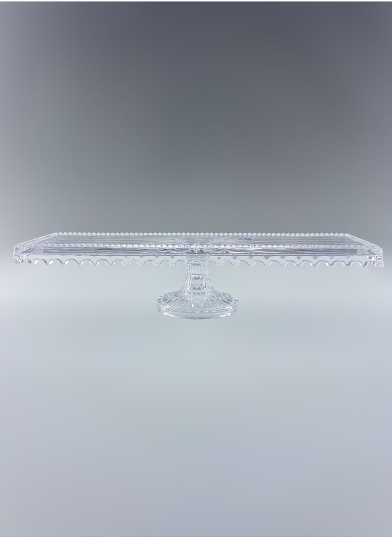 Gift Linea Design Rectangle Cake Stand Handmade Glass