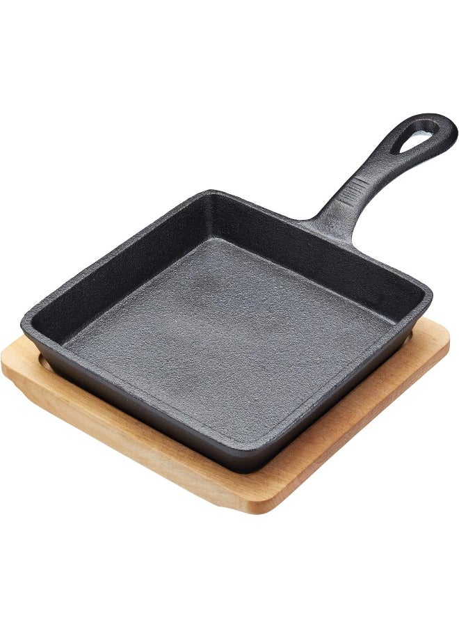 KitchenCraft Cast Iron Mini Frying Pan, 15x24.4x2cm, Gift Boxed