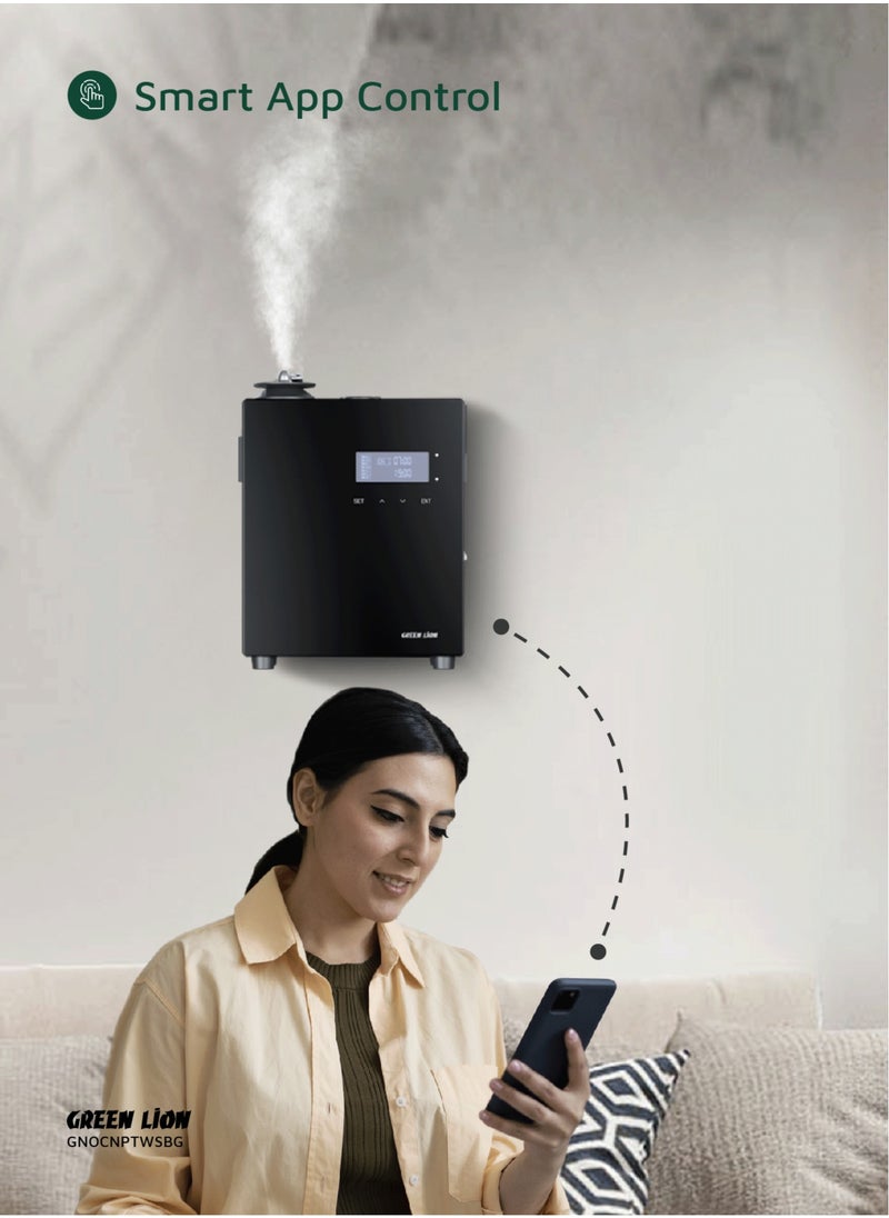 Smart Scent Pro Fragrance Diffuser 150mL with 5 Timer Setting & 20 Gear Frangrance UK 5.5W / Wall-Mount / LED Display / Security Lock / Aromatherapy / HVAC Connect / Quiet Operation / Smart App Control - Black