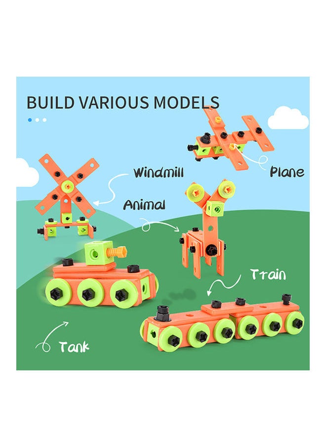 82 pieces of STEM educational building blocks for children, DIY assembling and construction toys.