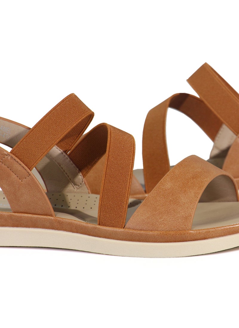 Monami Women's Flat Sandals - Open-Toe Casual Sandals for Women, Lightweight Comfortable Summer Sandals for Girls & Ladies, Soft Straps & Cushioned Footbed for Beach, Travel, and Everyday Wear