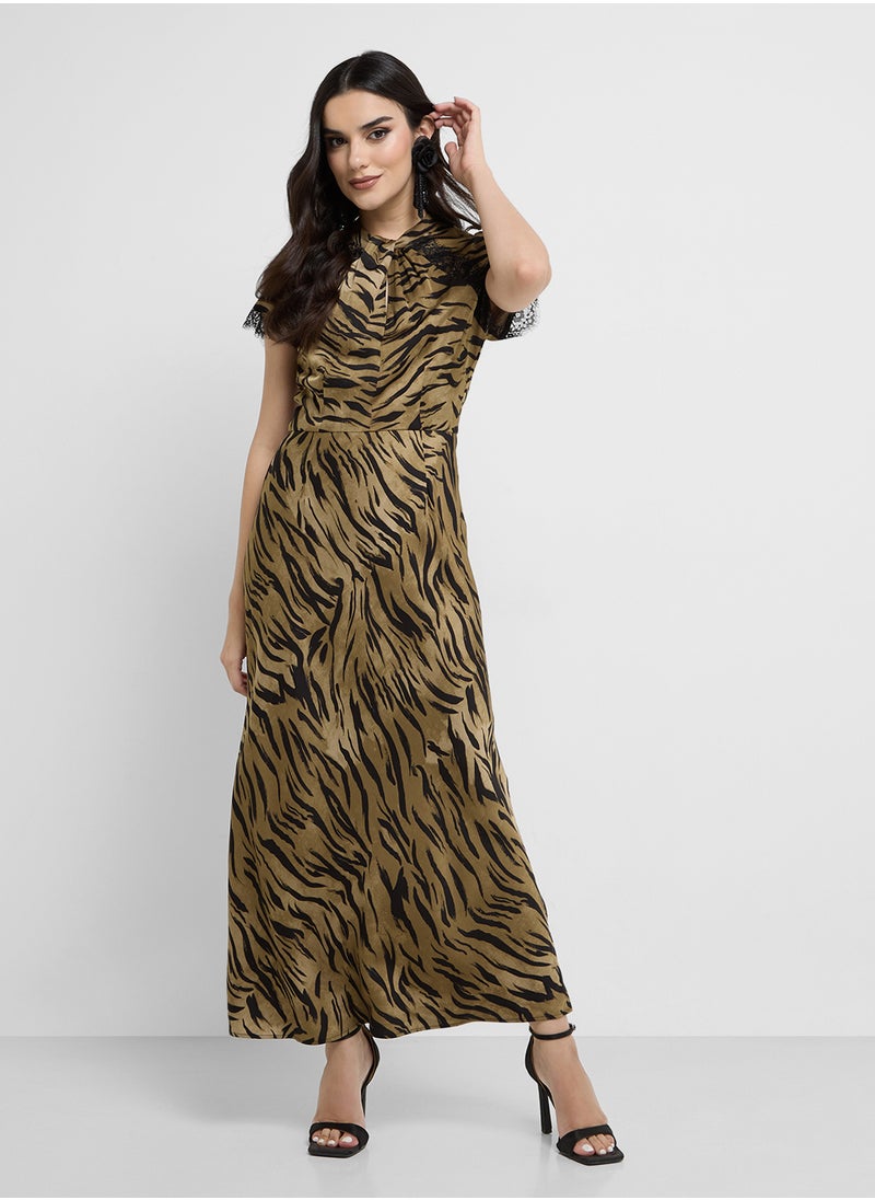 Abeline Ennis Satin Lace Dress