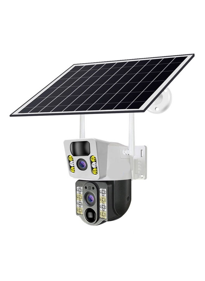 Home outdoor night vision monitoring camera dual lens dual light source solar powered 360 ° no dead angle mobile phone remote wireless 4G network