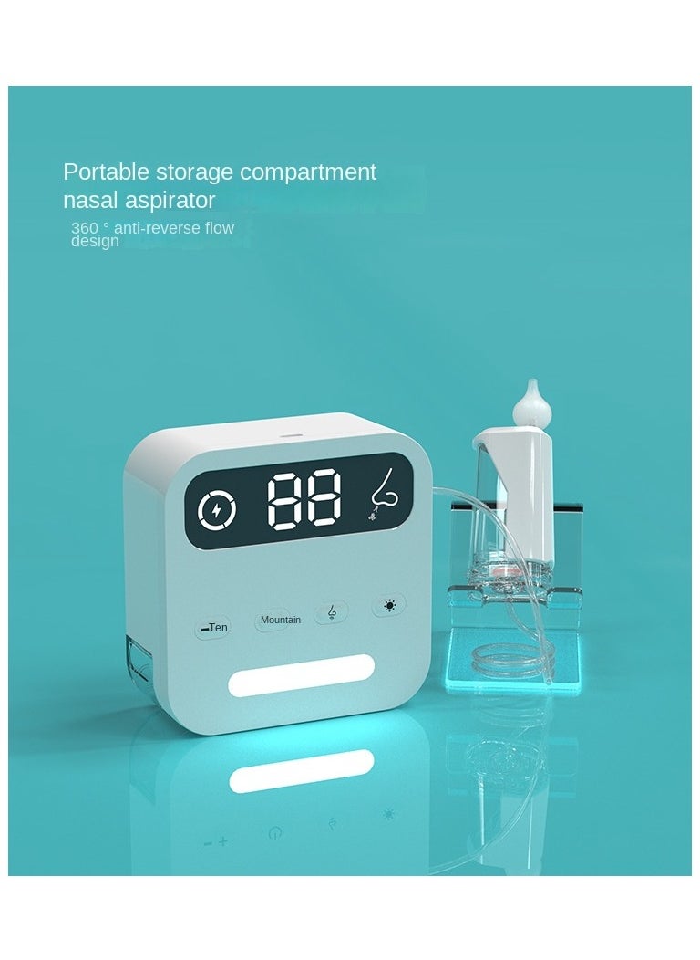 360° Anti-Backflow Desktop Electric Nasal Aspirator with Built-in Storage – Baby-Friendly Musical Design & LED Nostril Spotlight for Effortless Nasal Care--Type B