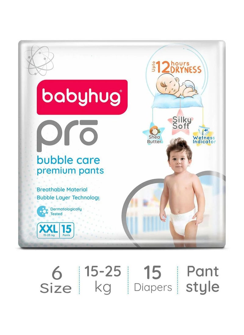 Babyhug Pro Bubble Care Premium Pant Style Diapers, Size 6 - 15 Pieces