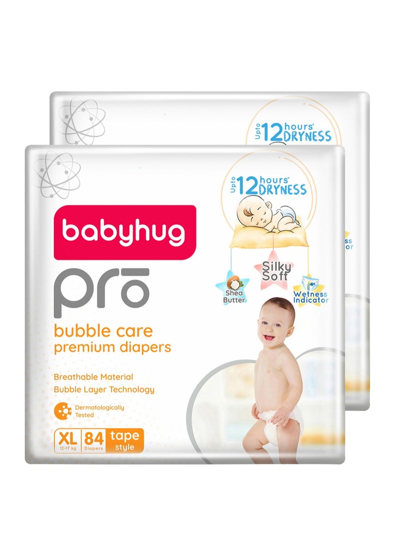 Babyhug Pro Bubble Care Premium Tape Diapers Size 5, 168 Count