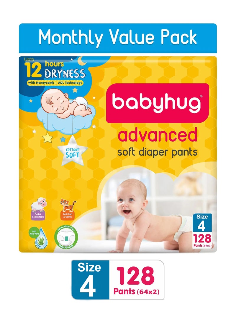 Babyhug Monthly Value Pack of Advanced Pant Style Diapers Size 4 - 128 Pieces