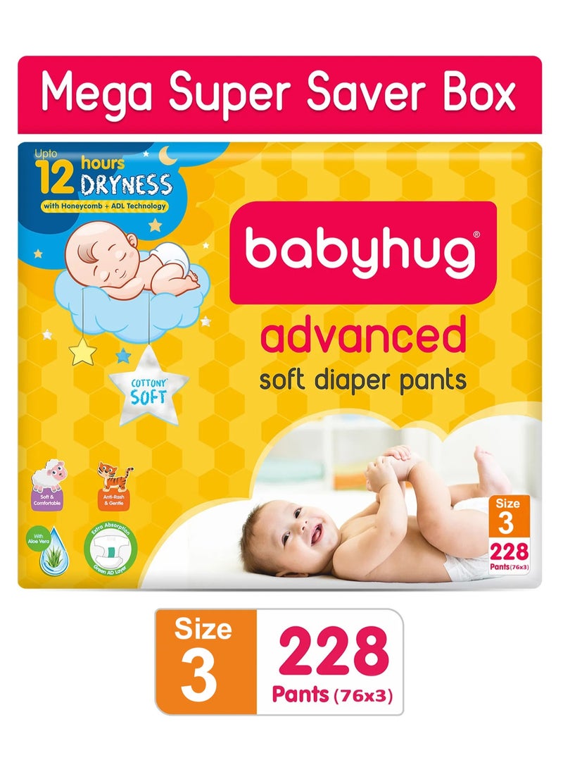 Babyhug Mega Super Saver Box of Advanced Pant Style Diapers Size 3 - 228 Pieces