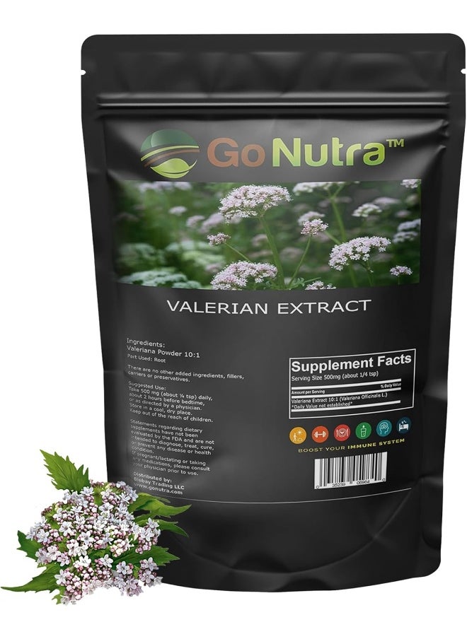 Go Nutra Valerian Root Extract Powder 10:1 Extra Strength 8 oz. Herbal Supplement