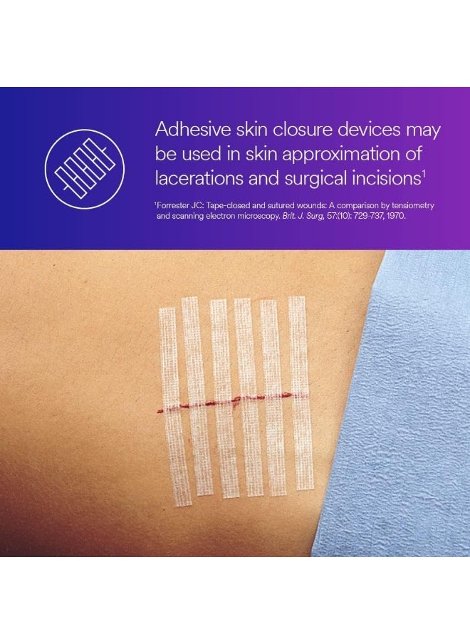 3M™ Steri-Strip™ Reinforced Adhesive Skin Closures, R1546, 1/4 in x 4 in (6 mm x 100 mm), 50 Bag/Carton, 4 Carton/Case