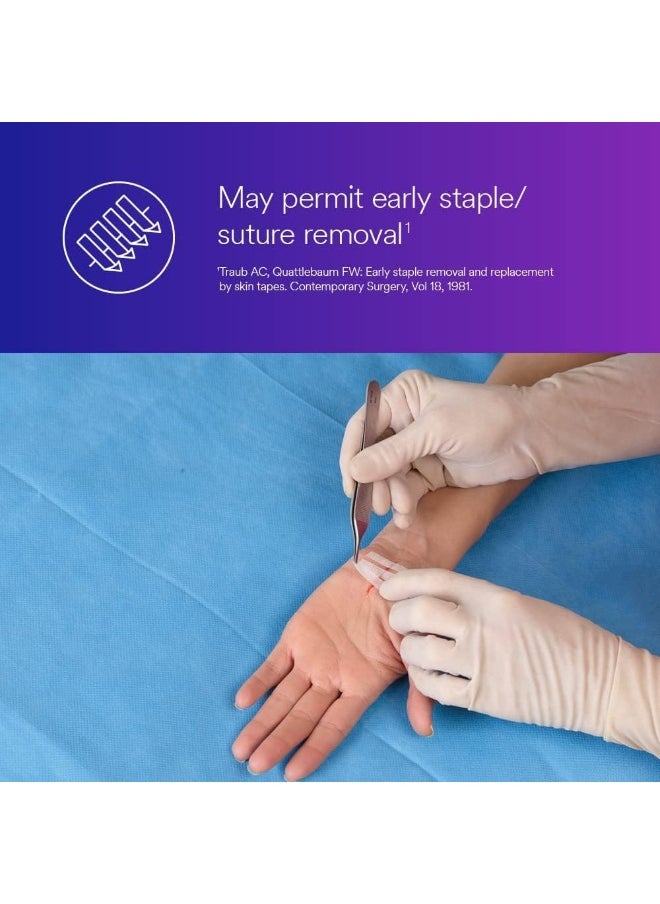 3M™ Steri-Strip™ Reinforced Adhesive Skin Closures, R1546, 1/4 in x 4 in (6 mm x 100 mm), 50 Bag/Carton, 4 Carton/Case