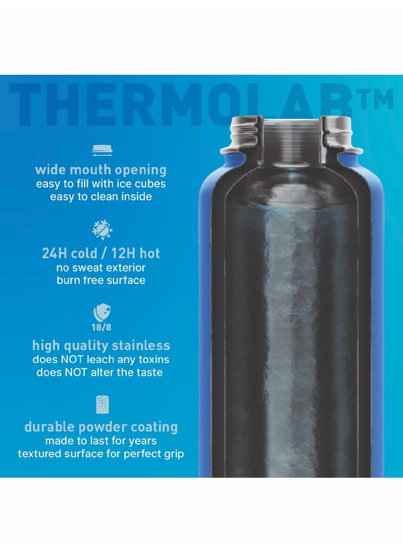 1200ml Water Bottle 18/8 Stainless Steel 304 Double Wall Insulated Thermos Bottle with a wide mouth, 2 lids included, Hot Cold Liquids Sports Bottle, 40oz (Lavender)