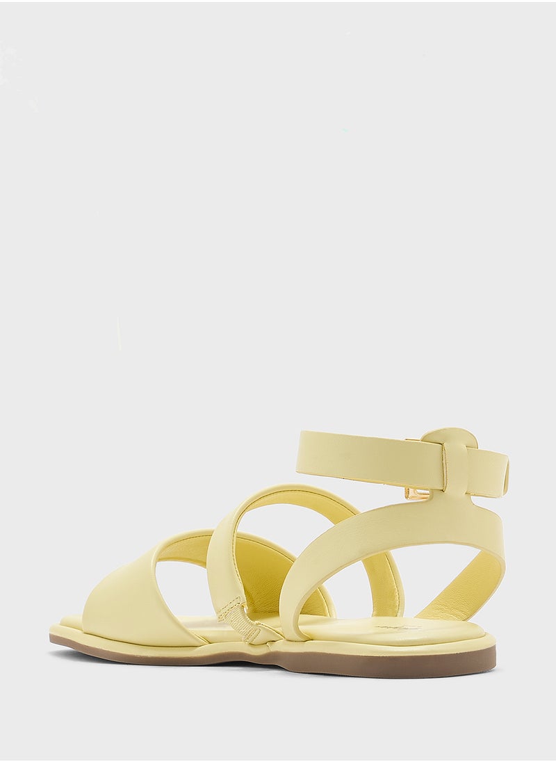 Strappy Ankle Strap Flat Sandal